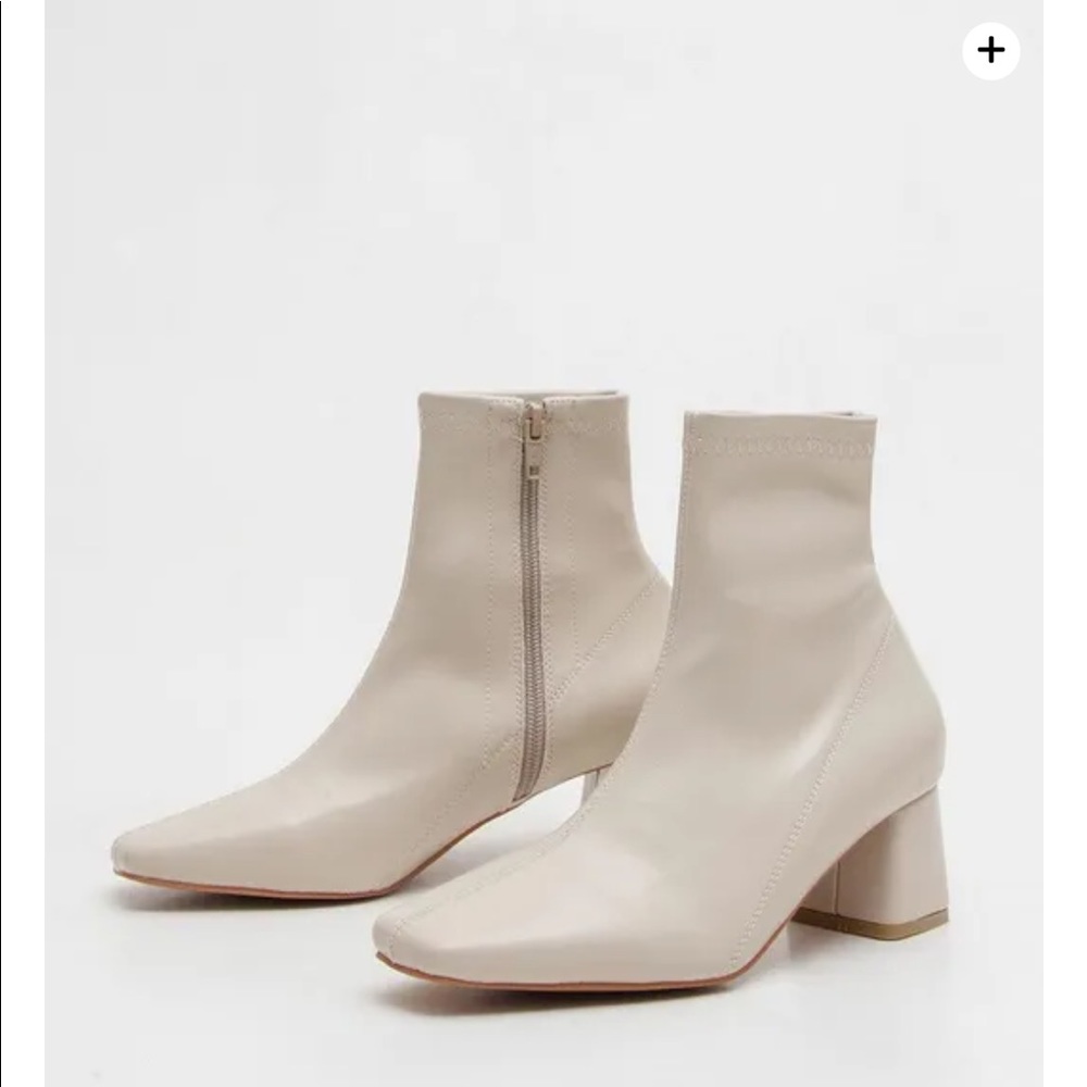 Vegan leather ankle booties! Like new. No scuffs or stains.